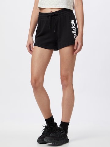 ADIDAS SPORTSWEAR Štandardný strih Športové nohavice 'Essentials  Logo' - Čierna: predná strana