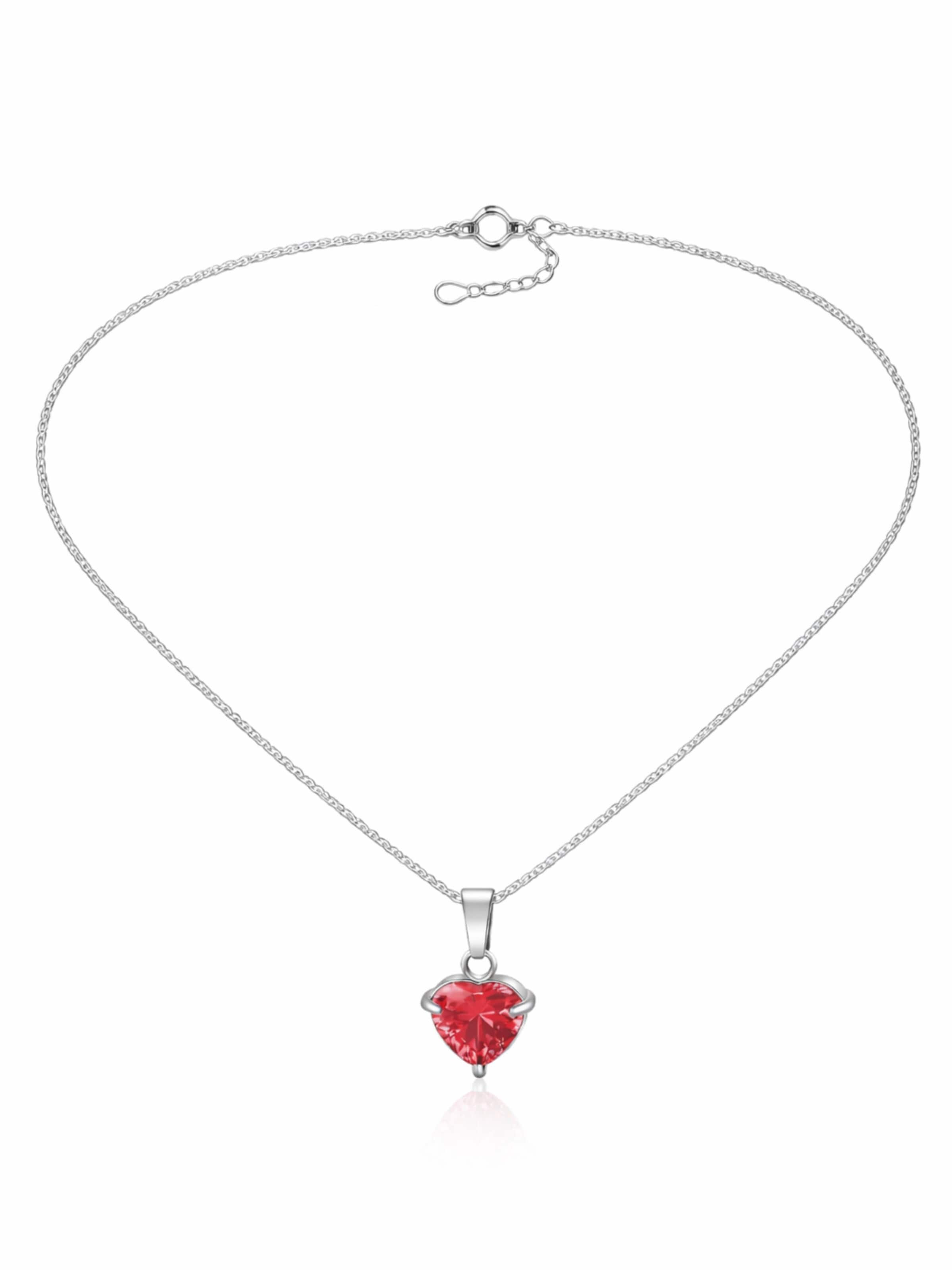Pure Schmuck Necklace 'Velvet Heart Halskette Silber | Bridgerton' in Red: front