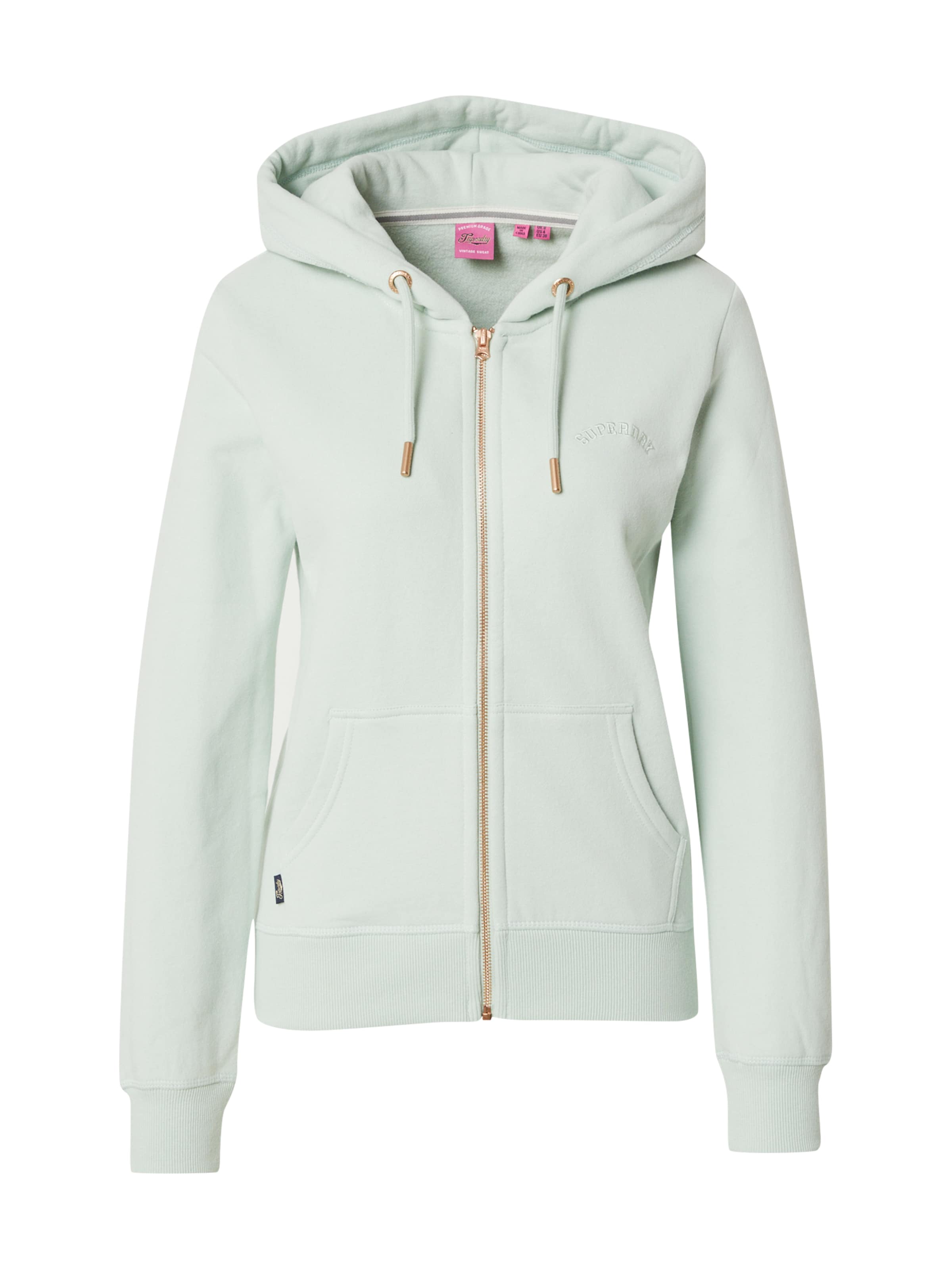 Superdry Sweat jacket 'Essential' in Green: front