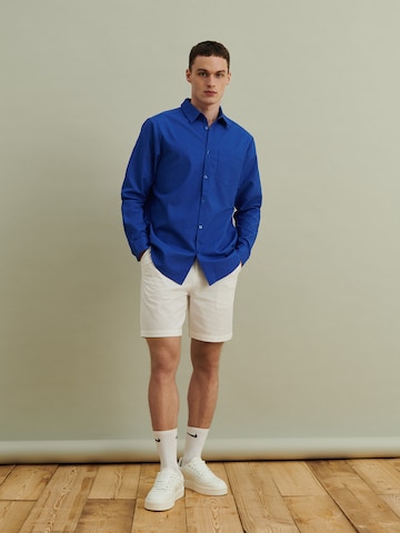 DAN FOX APPAREL Regular fit Overhemd 'Kenan' in Blauw