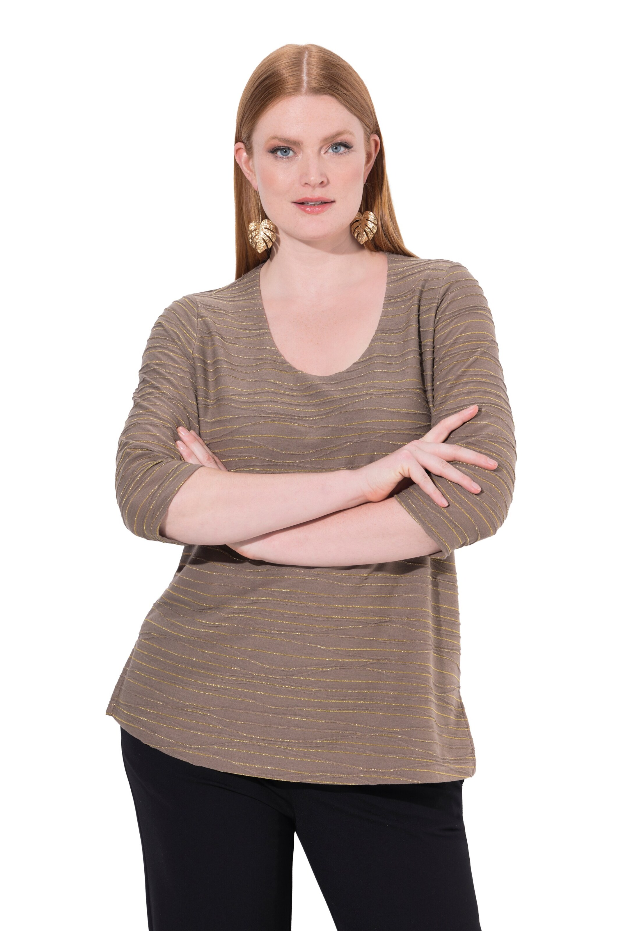 Ulla Popken Shirt in Brown: front