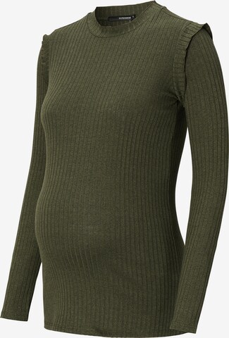 Supermom Shirt 'Rib' in Grün: front