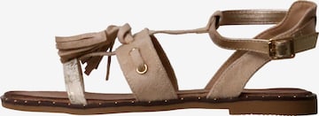 Super Mode Sandale 'Flache Sandalen mit Riemchen' in Beige: Vorderseite