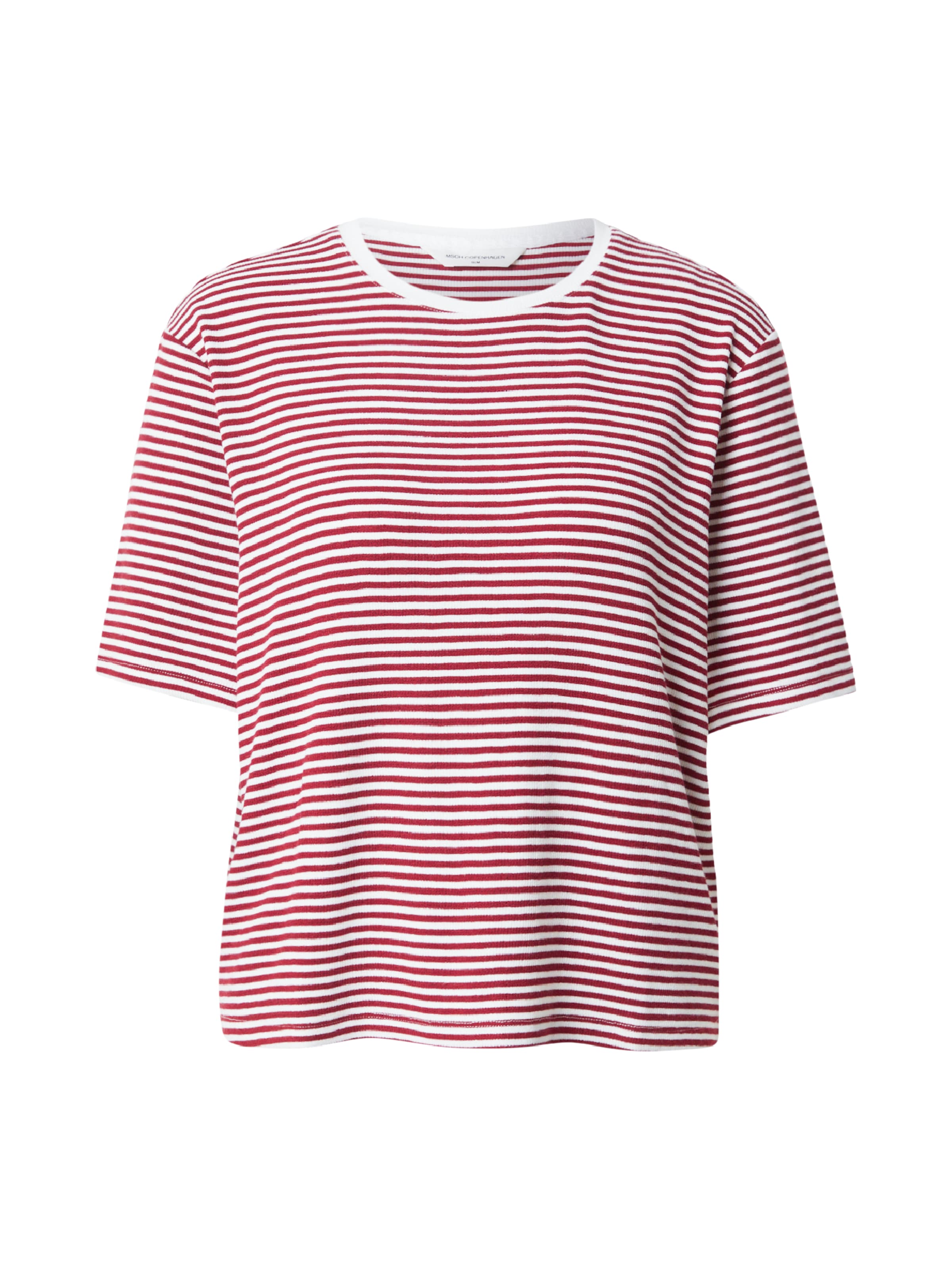 MSCH COPENHAGEN Shirt 'Jana' in XS-S in de kleur Bloedrood / Wit, Productweergave