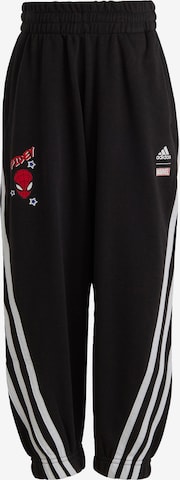 ADIDAS SPORTSWEAR Loose fit Workout Pants 'Marvel Spider-Man' in Black: front