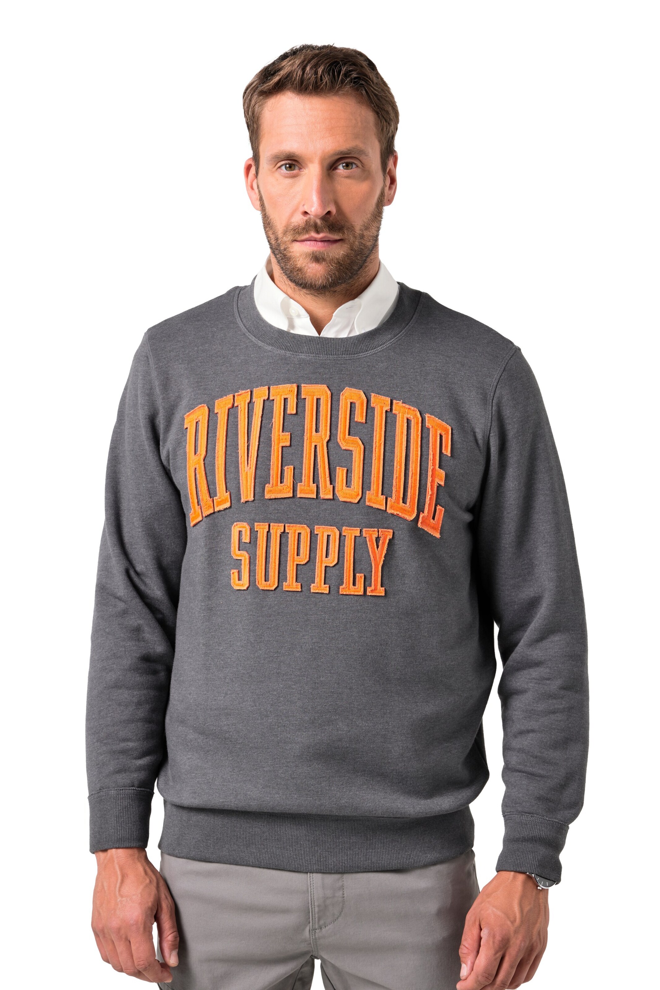 JP1880 Sweatshirt in Grijs: voorkant