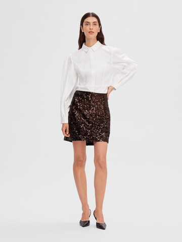 SELECTED FEMME Skirt 'Mallie' in Brown