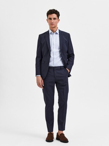SELECTED HOMME Slim fit Trousers with creases 'ELON' in Blue