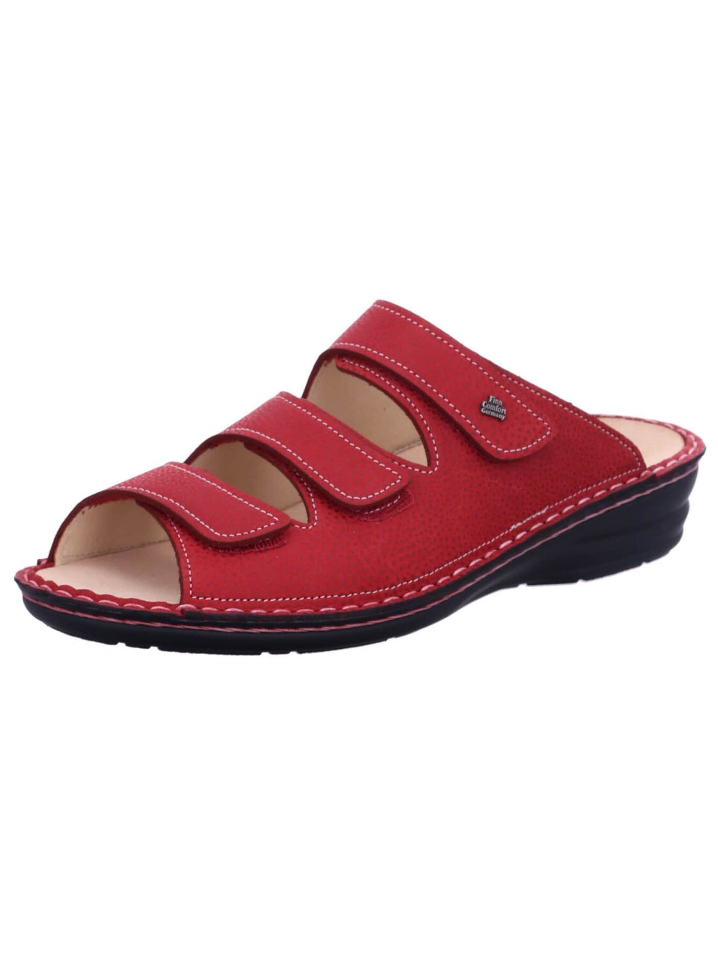 Finn Comfort - Zapatos abiertos 'Pantolette Damen 03432 539403 Nubukleder in rot' en rojo: frente