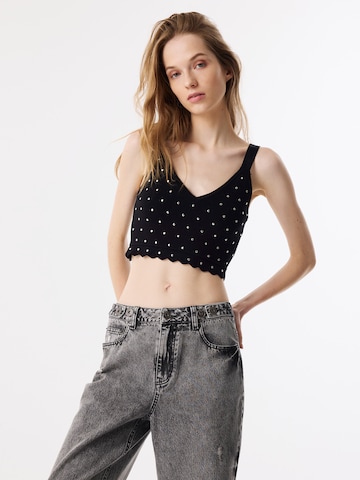 Twist Top in Zwart: voorkant