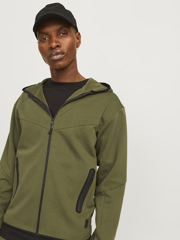 JACK & JONES Sweatjacke 'JCOFusion' in Grün