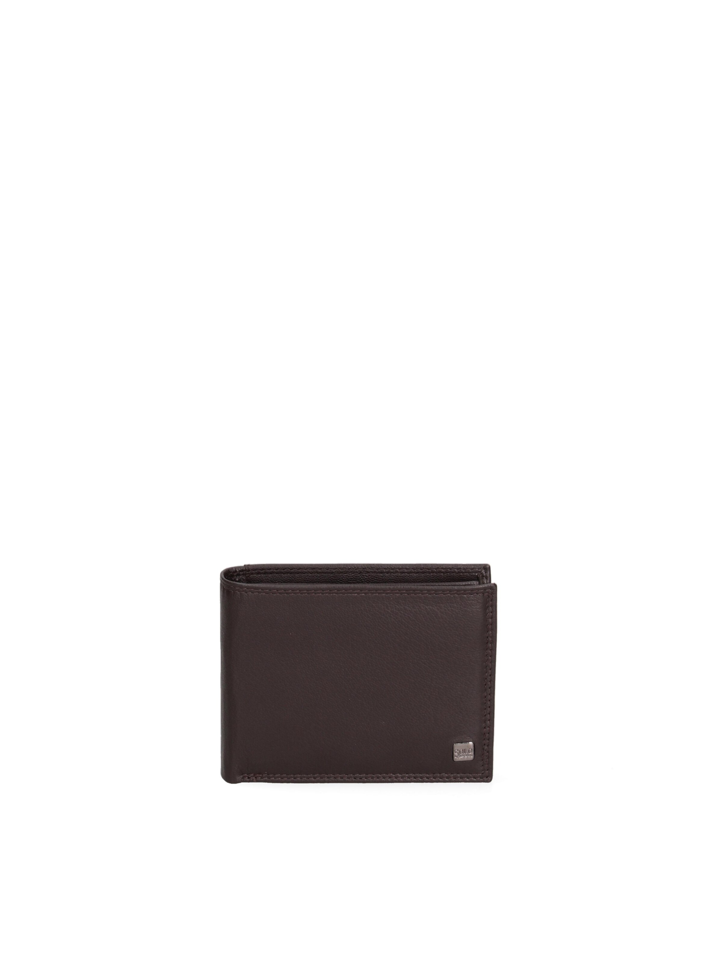 Portamonete 'Portafoglio Uomo Vera Pelle - Solo Soprani Slim Compatto 12x9,5 cm' di Solo Soprani in marrone: frontale