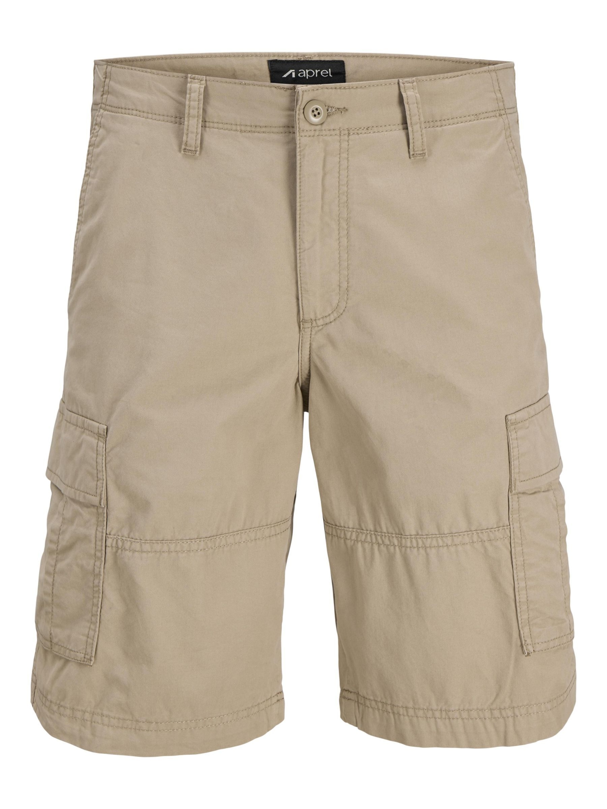 aprel - Ropa ancha Pantalón cargo en beige: frente