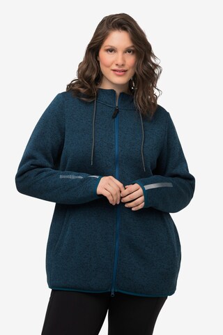 Ulla Popken Fleece Jacket in Blue: front