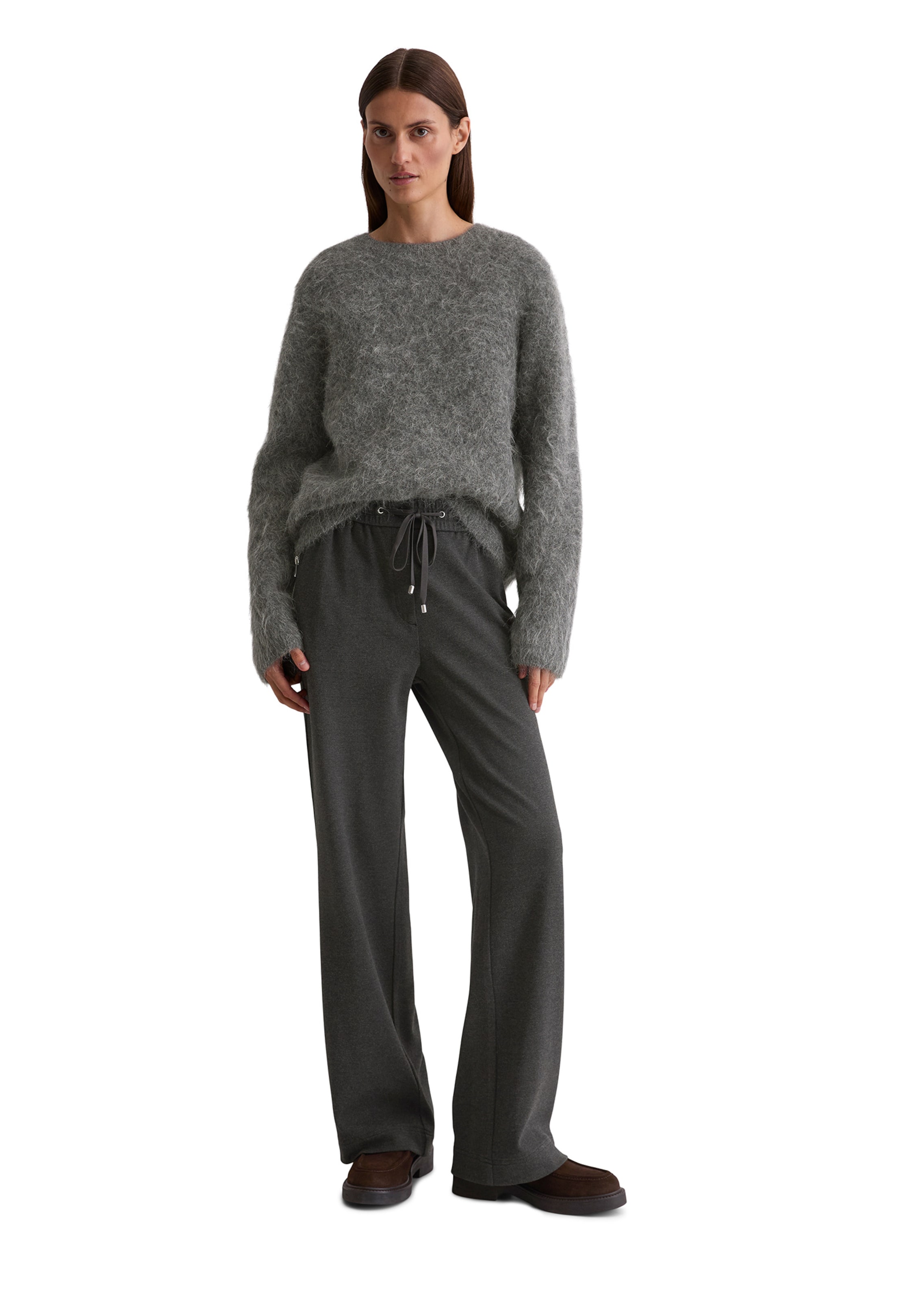 Marc O'Polo Voľný strih Nohavice - Sivá