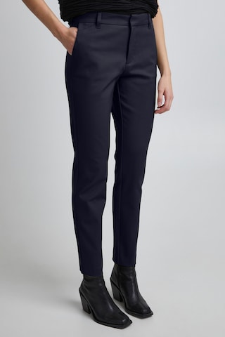 PULZ Jeans Regular Chino 'PZBINDY HW' in Blauw: voorkant