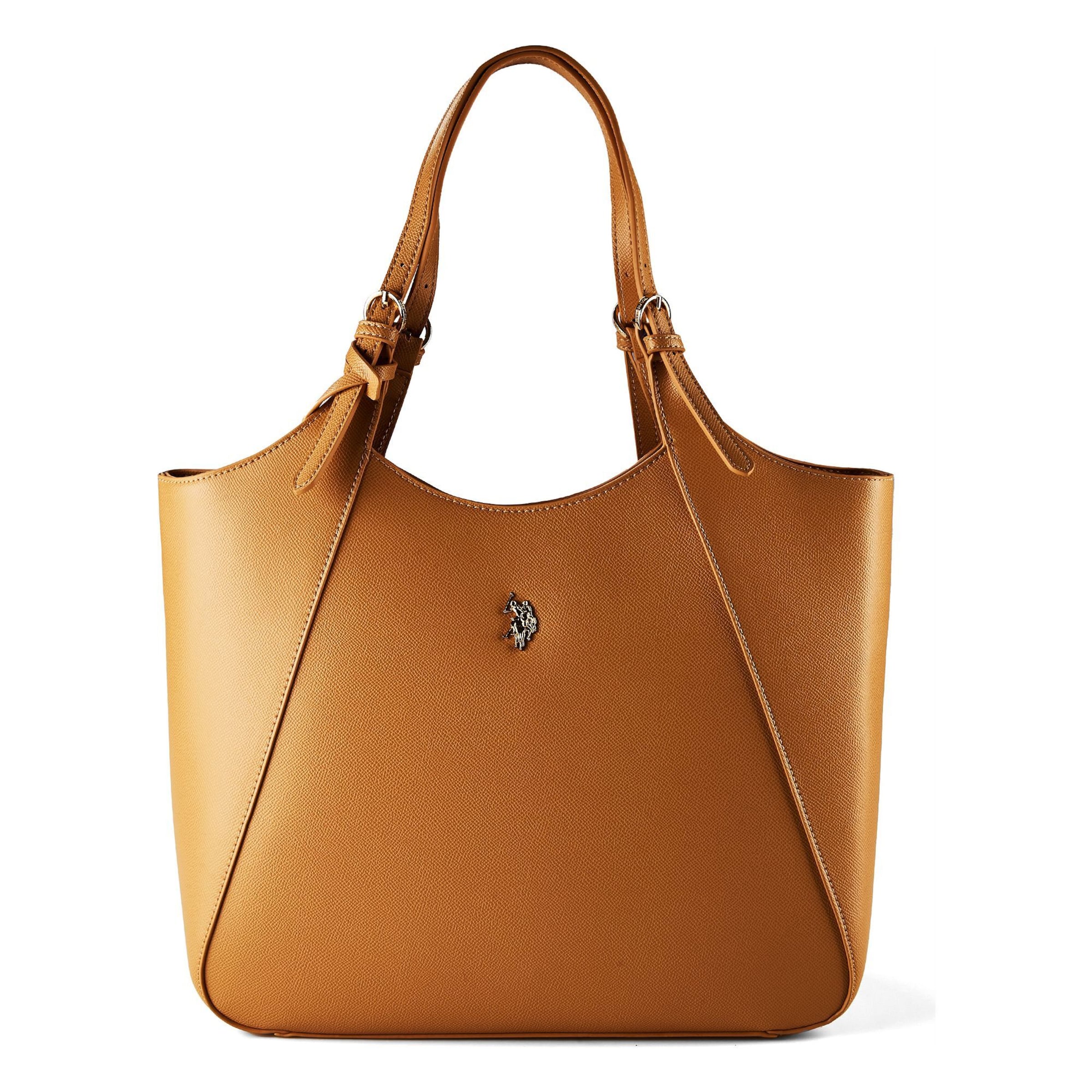 U.S. POLO ASSN. Schoudertas 'Jones' in Bruin: voorkant