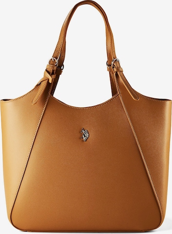 U.S. POLO ASSN. Schultertasche 'Jones' in Braun: Vorderseite
