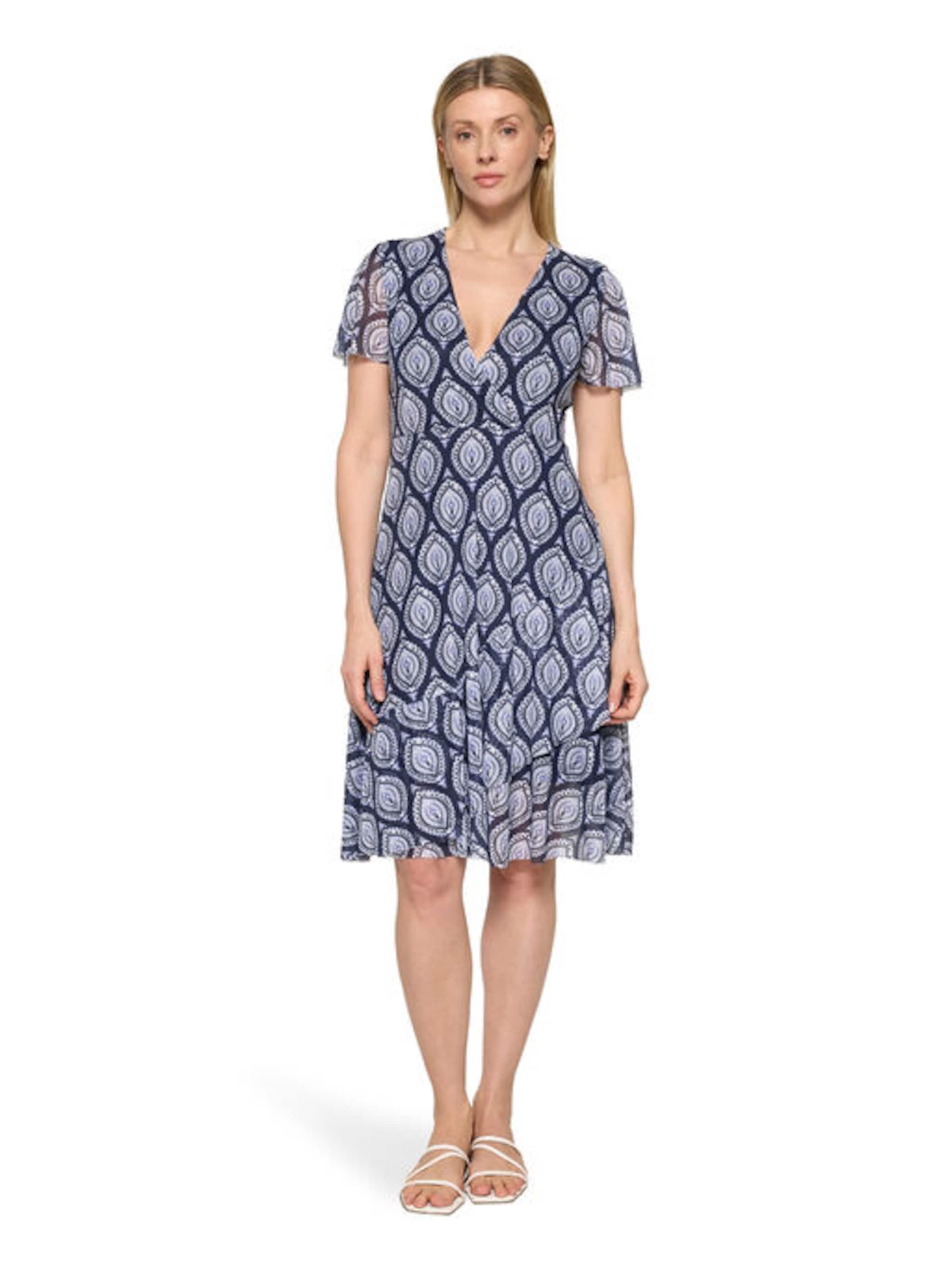 Cartoon Volantkleid mit Rüschen in Blau: Vorderseite