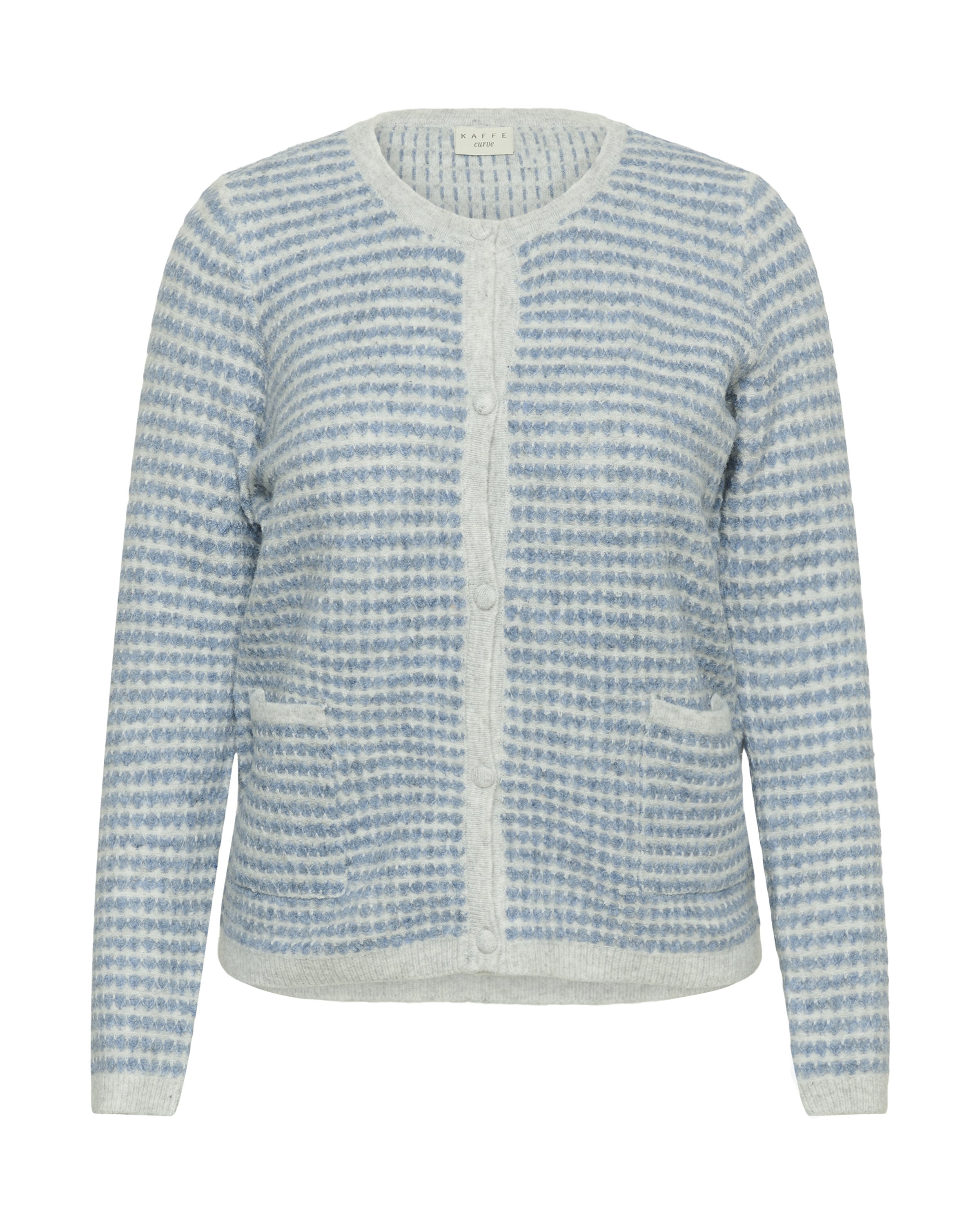 KAFFE CURVE Pletena jopa 'KCElanna' | siva barva: sprednja stran