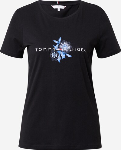 Tricou TOMMY HILFIGER pe albastru porumbel / albastru deschis / negru / alb, Vizualizare produs