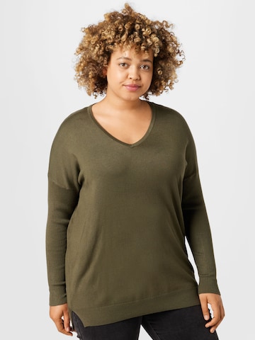 KAFFE CURVE Sweater 'Machi' in Green: front