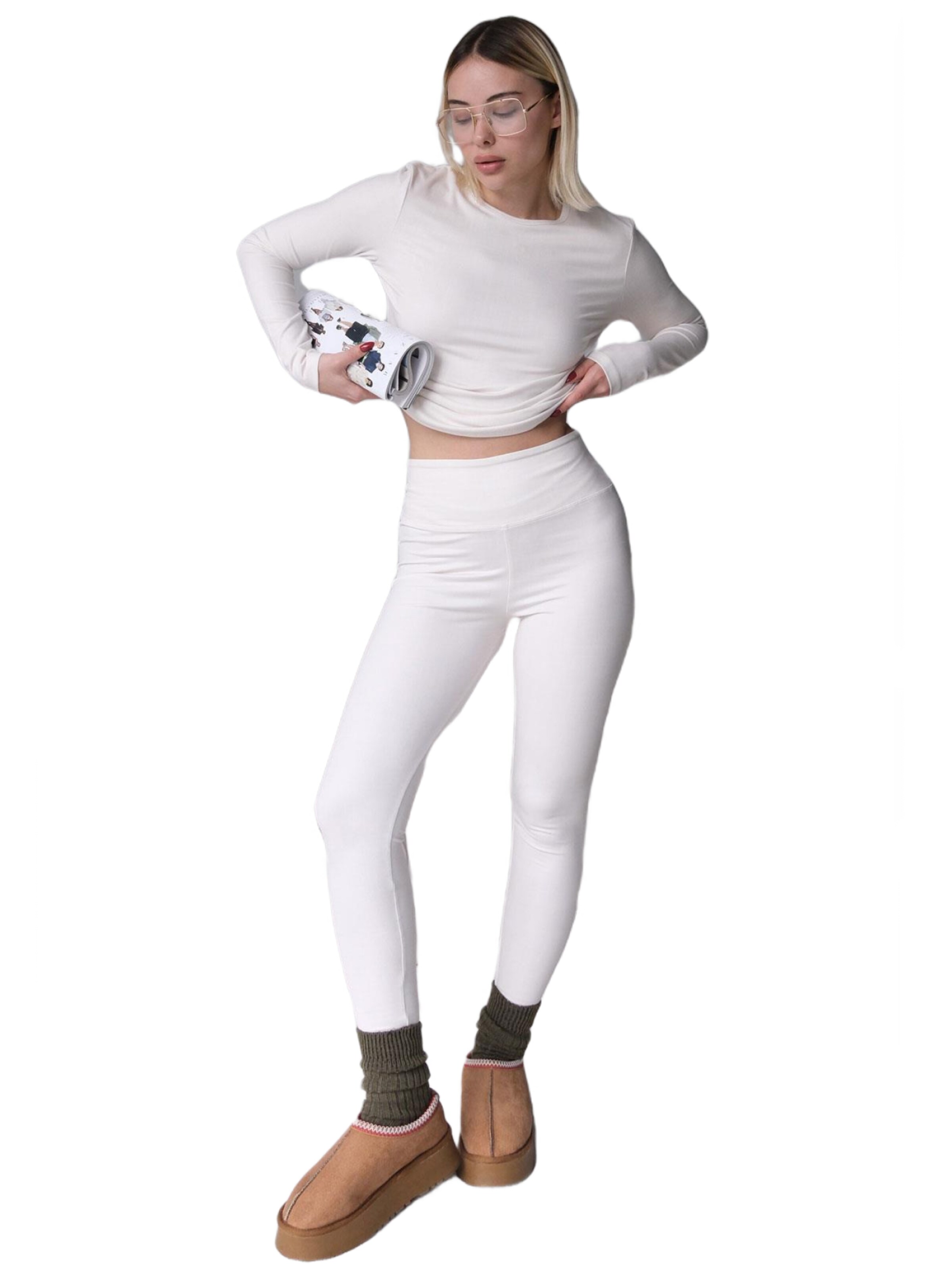 C&City Skinny Leggings in White: front