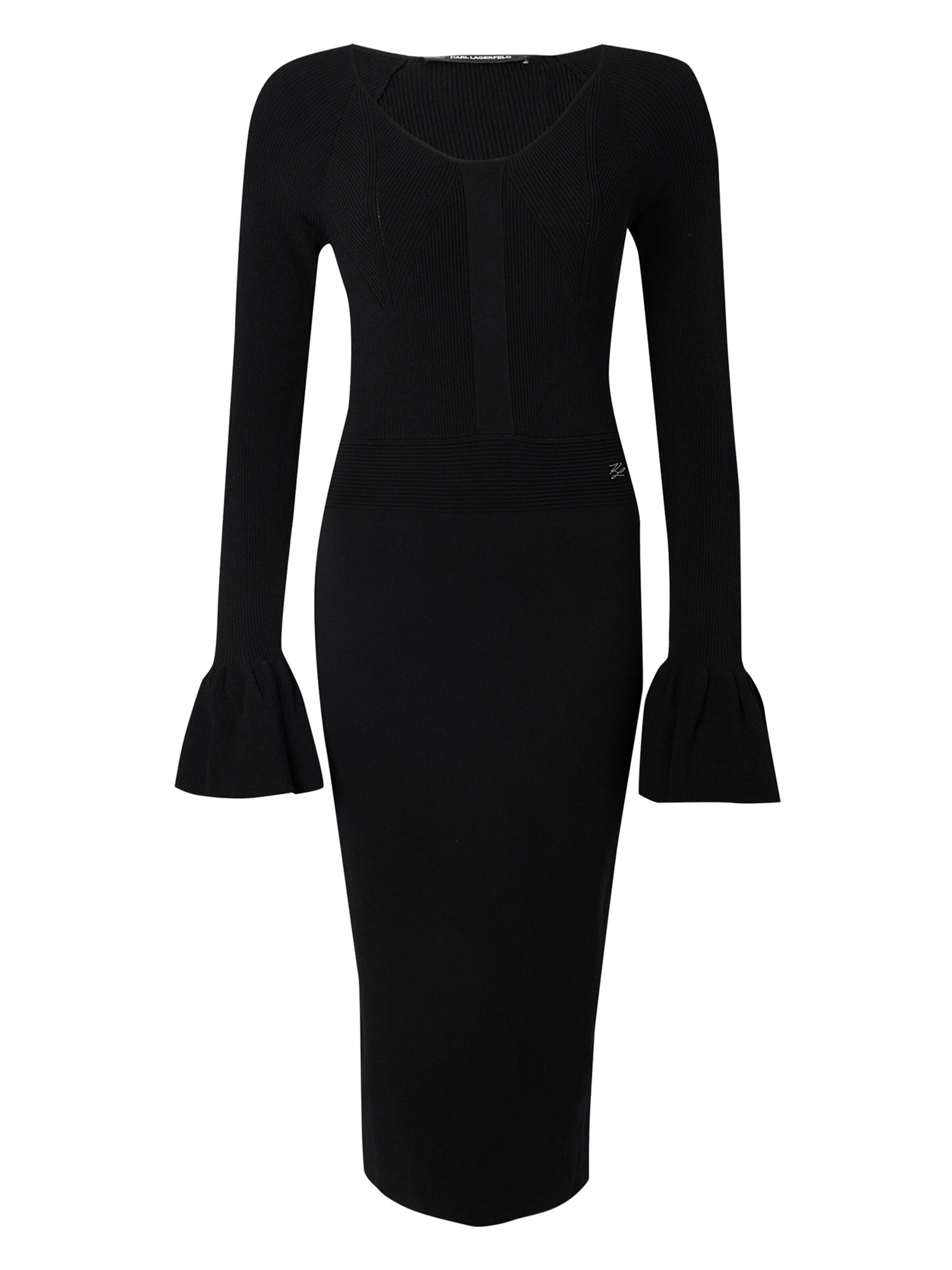 Karl Lagerfeld Úpletové šaty – černá: přední strana