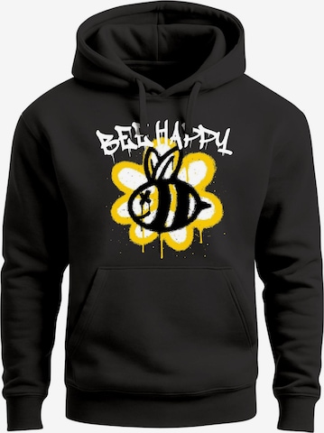 Neverless Sweatshirt 'Bee Happy' in Schwarz: Vorderseite