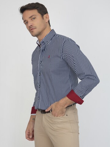 Sir Raymond Tailor Regular fit Button Up Shirt 'Macher' in Blue