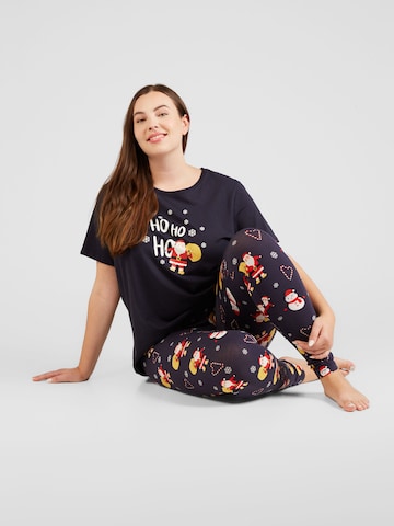 ONLY Carmakoma - Pijama 'COOLER LIFE' em azul