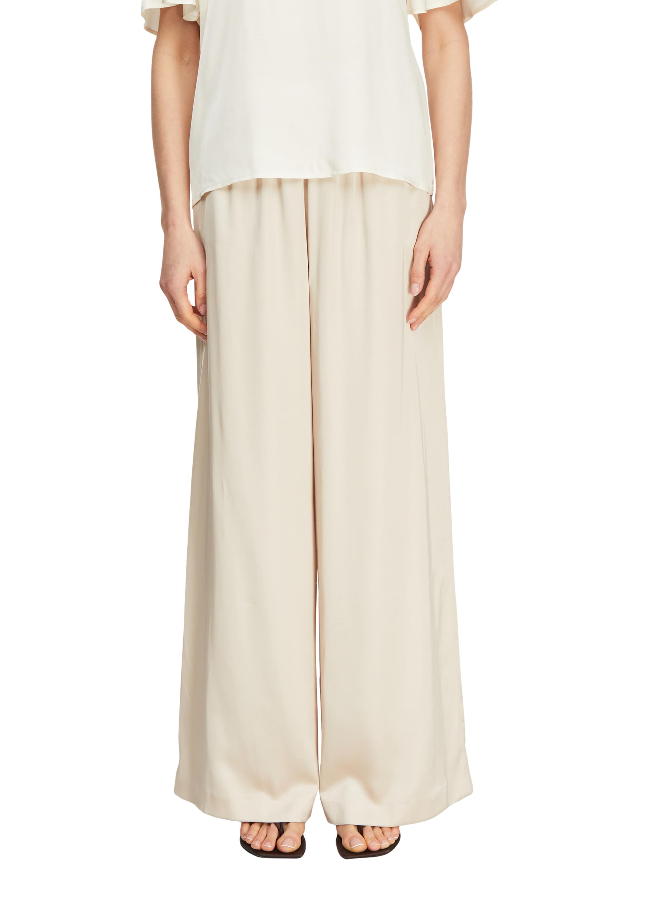Wide Leg Pantalon COMMA en beige
