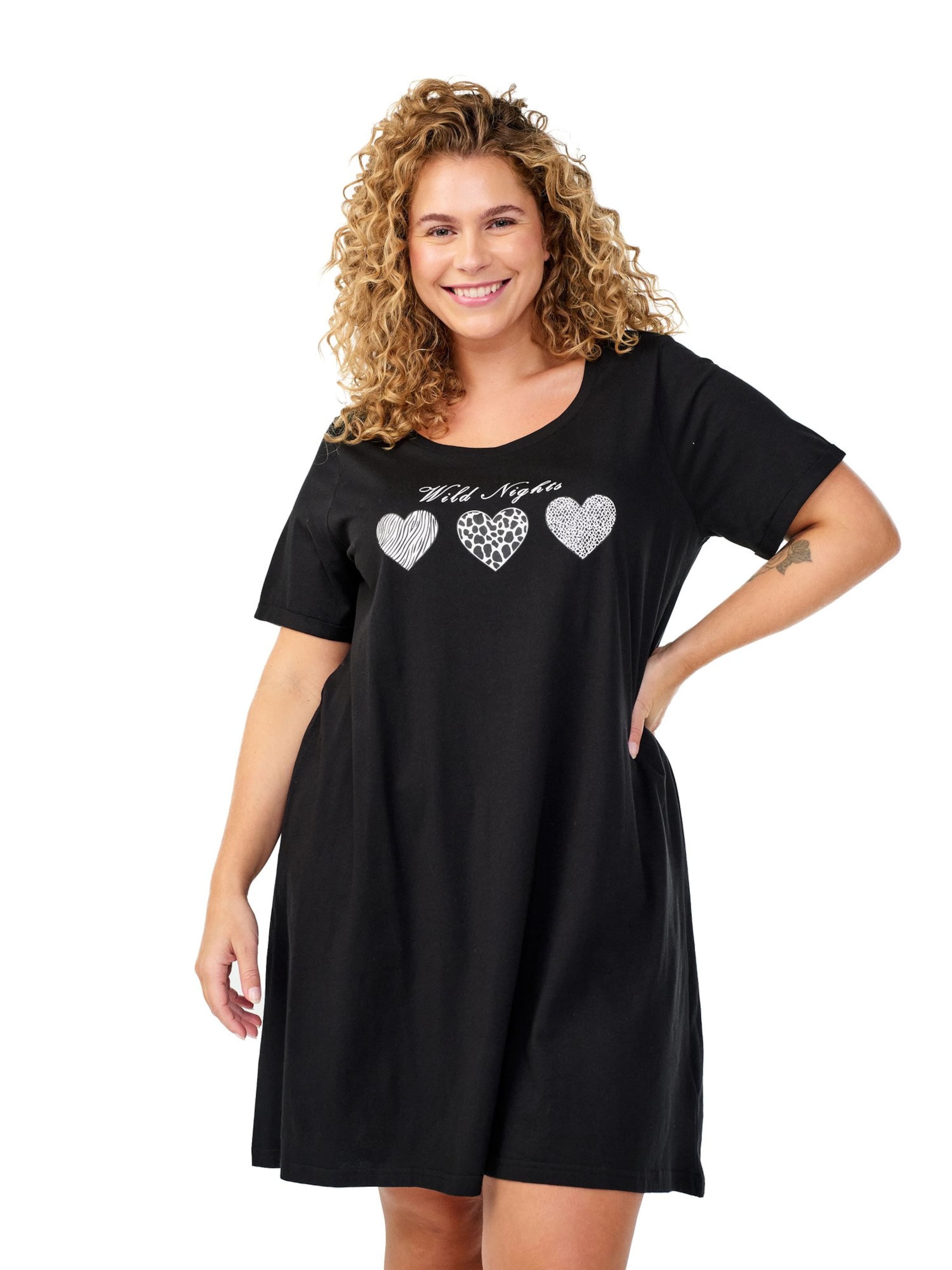 Zizzi Šaty 'Mally' – černá: přední strana