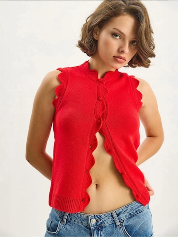 Bianco Lucci Gebreide bodywarmer in Rood