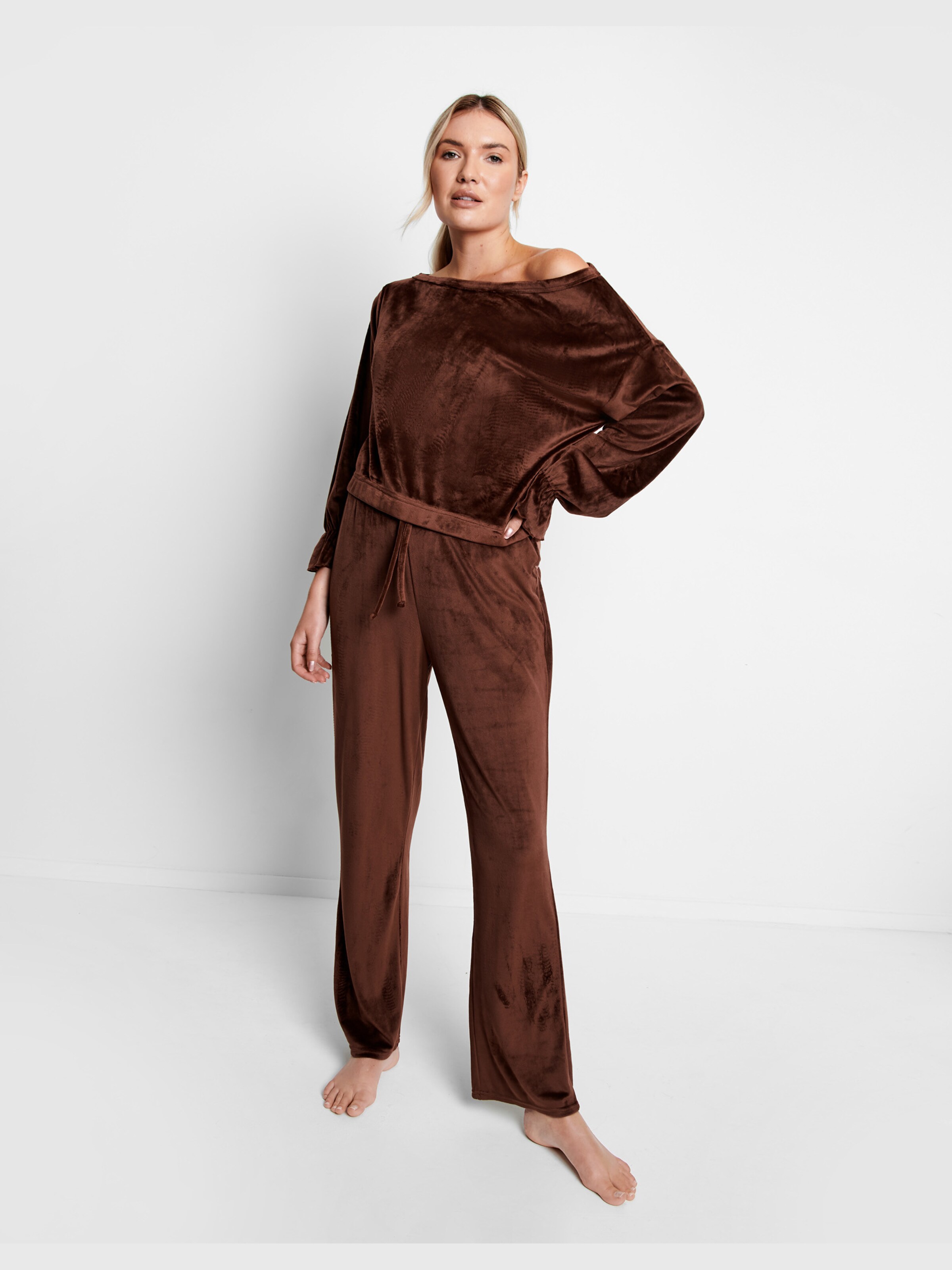 Frauen Wäsche Threadbare Hausanzug in Kastanienbraun - YJ06265 Frauen Wäsche Threadbare Hausanzug in Kastanienbraun - YJ06265