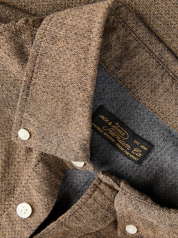 JACK & JONES Regular Fit Hemd 'Stanley' in Braun