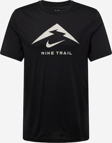 NIKE Λειτουργικό μπλουζάκι 'TRAIL' σε μαύρο: μπροστά