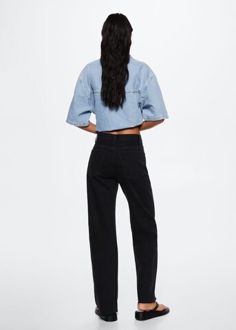 MANGO Wide Leg Jeans 'Nora' in Schwarz