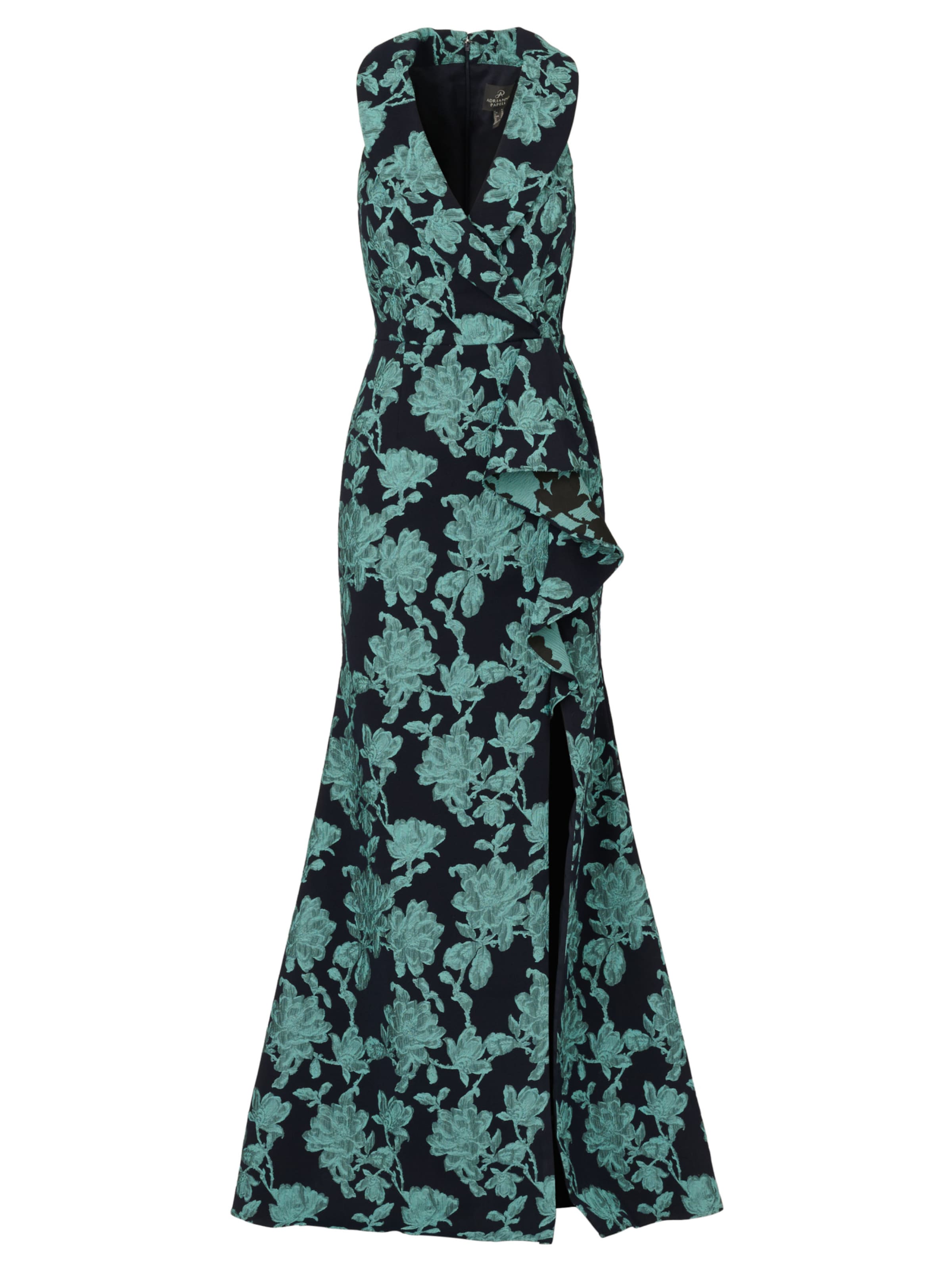Adrianna Papell Evening dress 'Jacquard Sleeveless Gown' in Blue: front