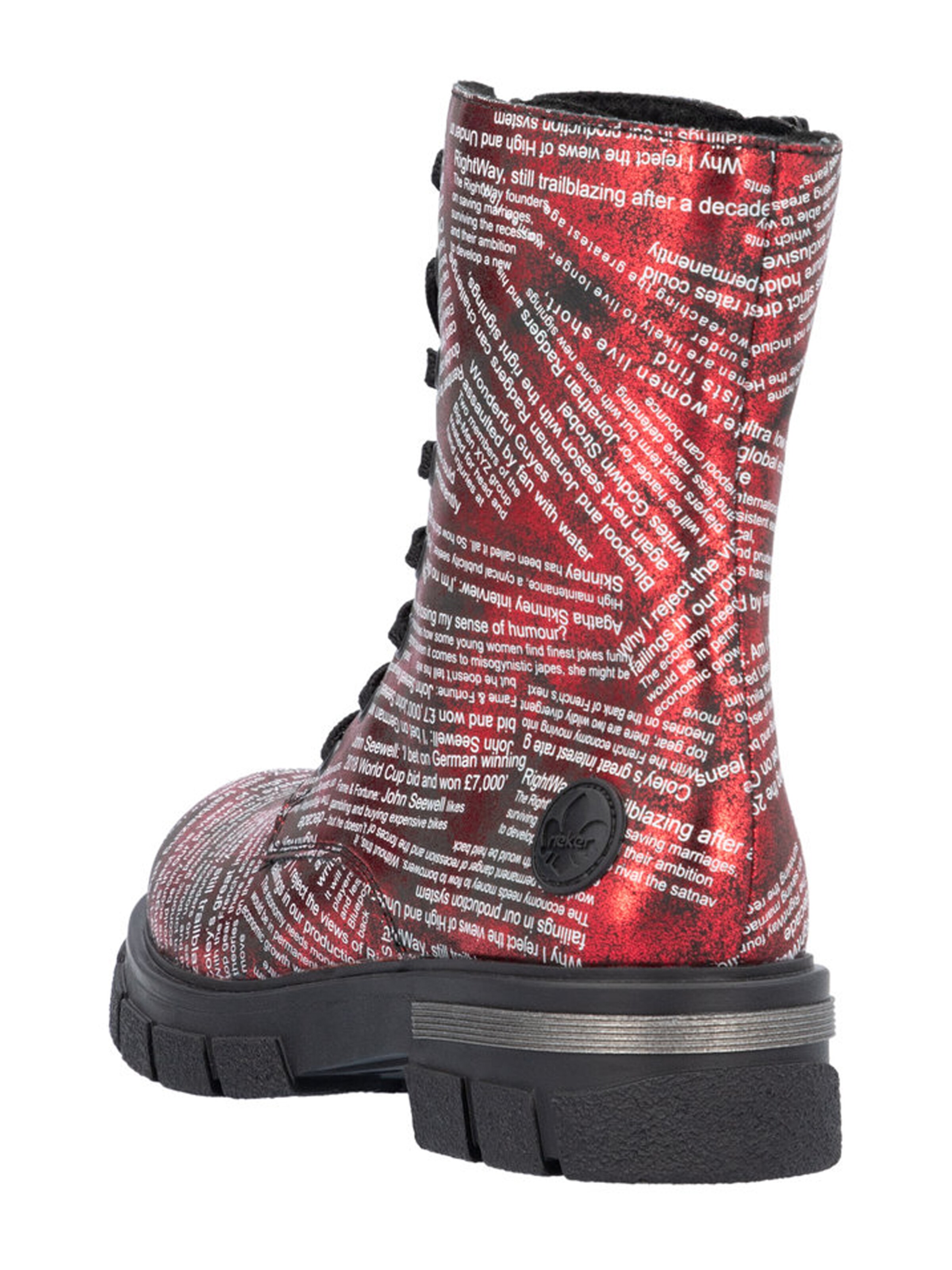 Rieker Šněrovací kozačky – červená