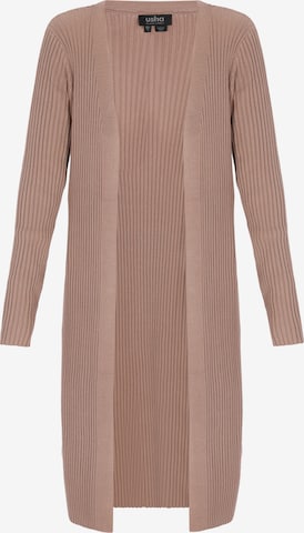 usha BLACK LABEL Gebreid vest in Bruin: voorkant