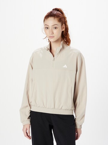 ADIDAS PERFORMANCE Sportsweatshirt 'Train Essentials' in Beige: predná strana