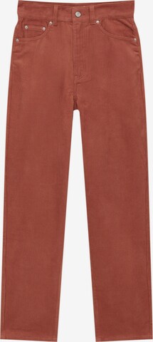 Pull&Bear Regular Trousers in Red: front