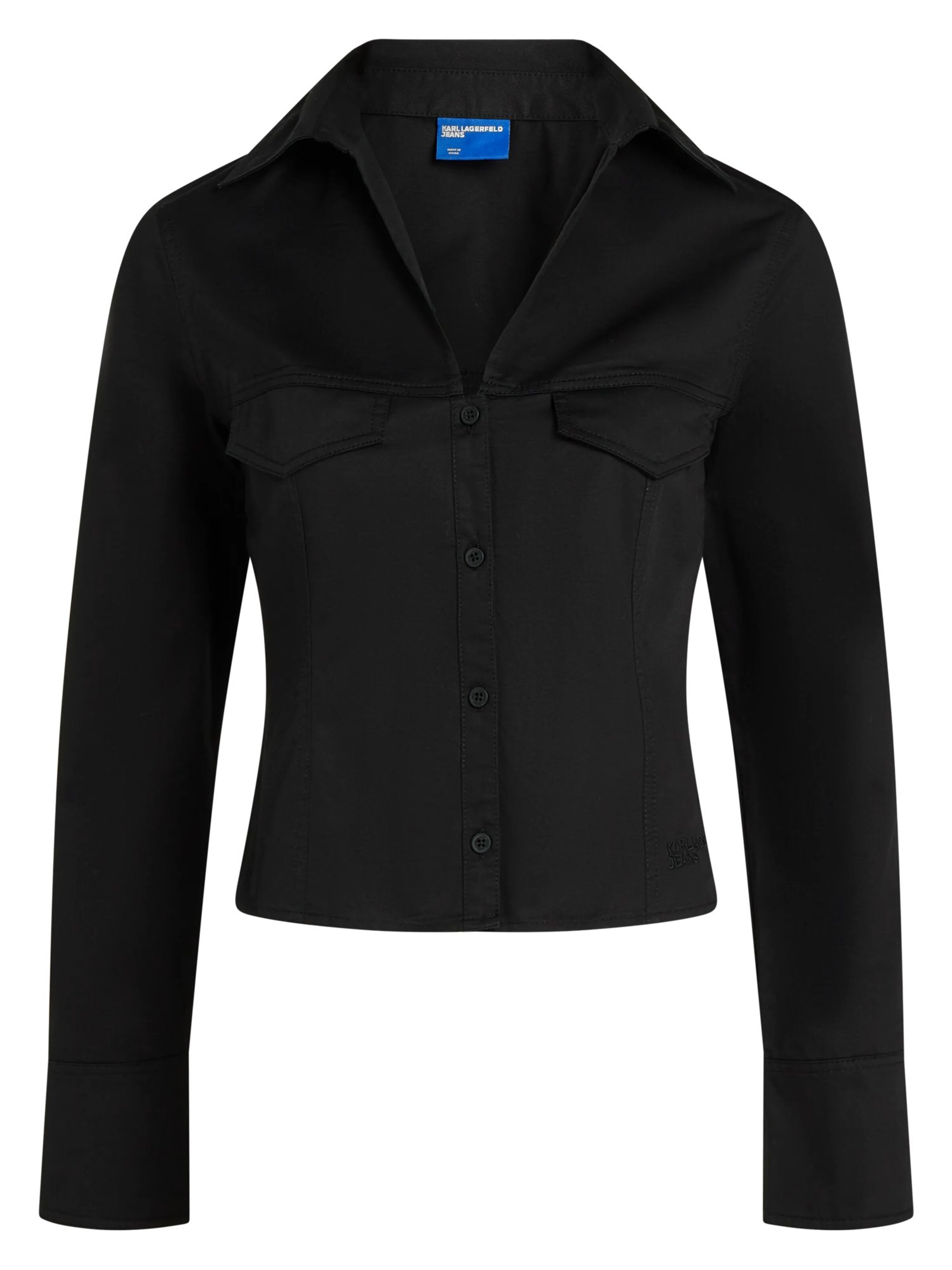 KARL LAGERFELD JEANS Блуза в черно: отпред
