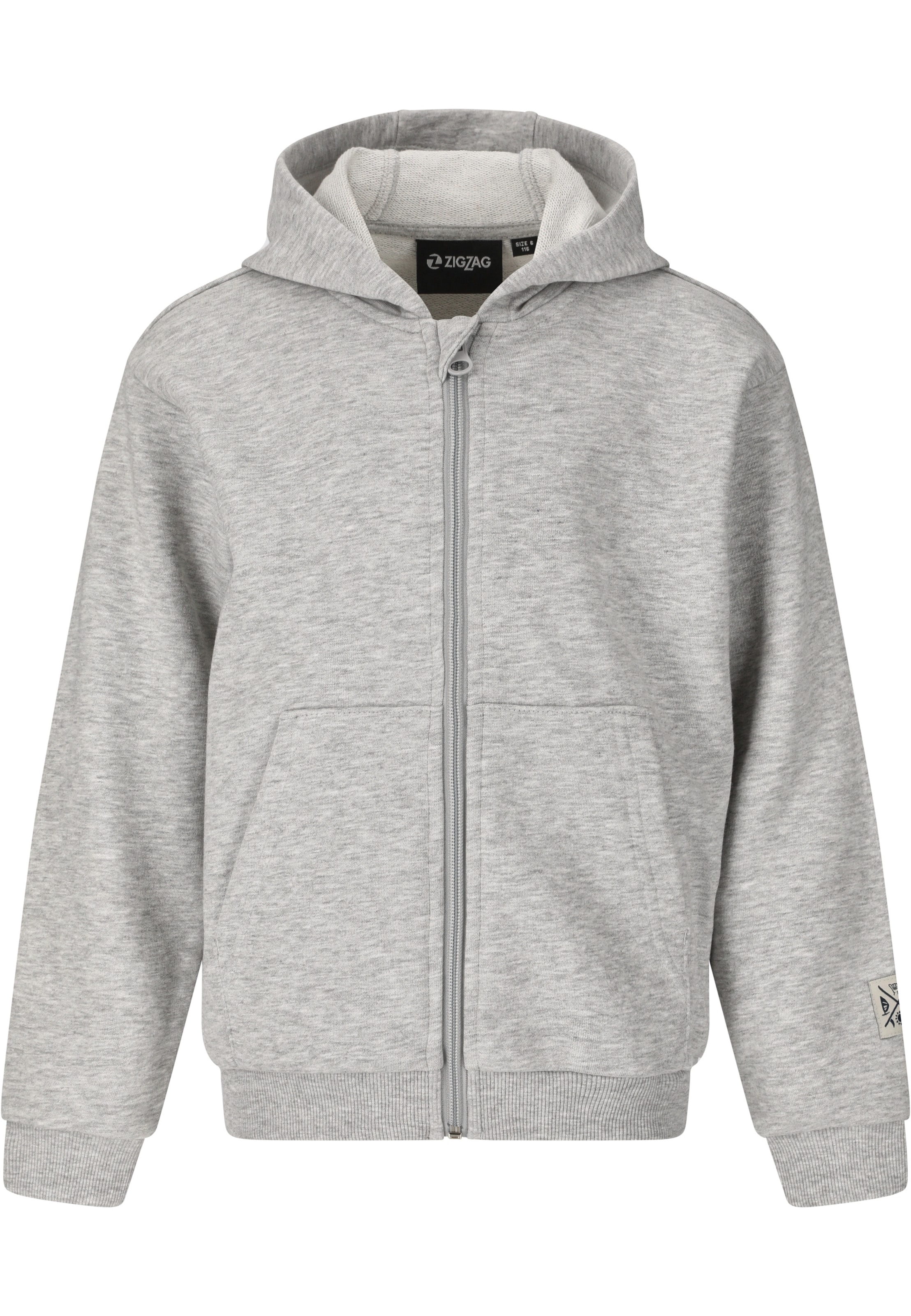 ZigZag Sweatjacke 'Lumix' in hellgrau, Produktansicht