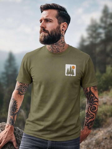 Neverless Shirt 'Pine Trees' in Green