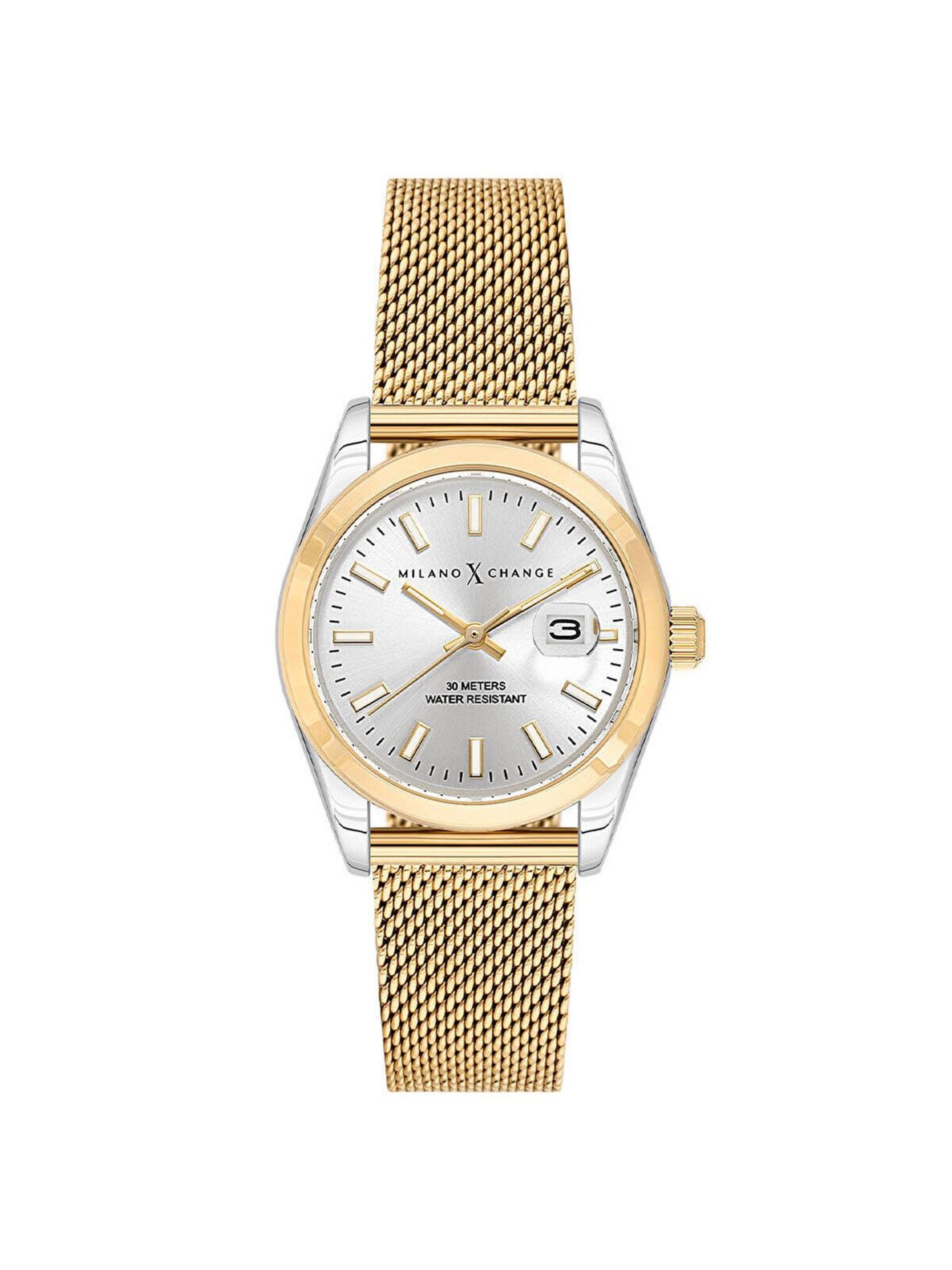Orologio analogico di Milano X Change in oro: frontale