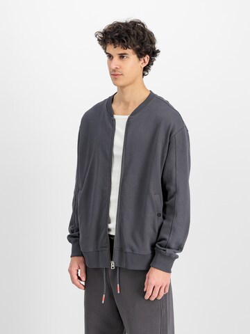 ALPHA INDUSTRIES Sweat jacket 'Studio Edition' in Grey: front