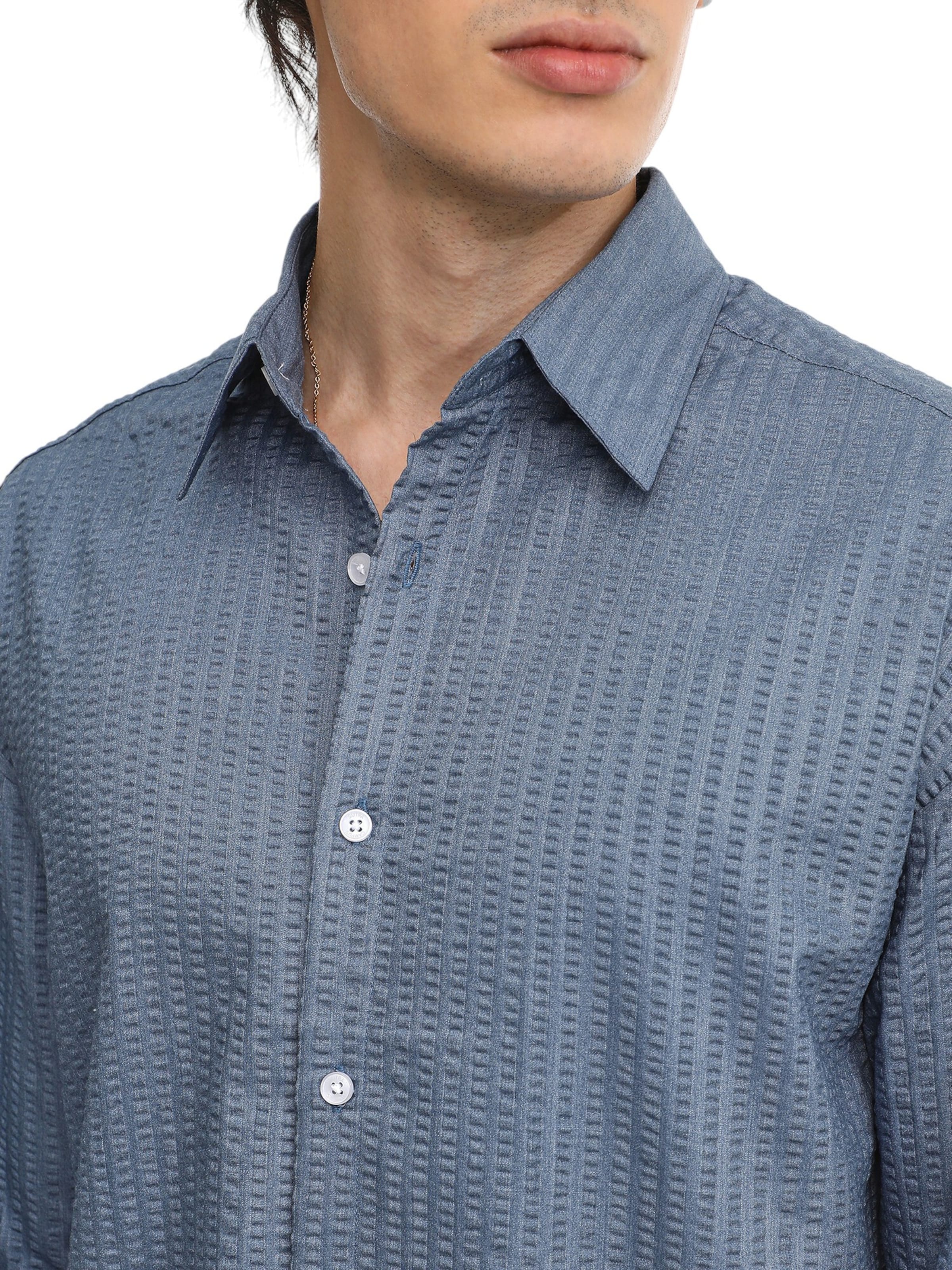 Campus Sutra Regular fit Button Up Shirt 'Tetty' in Blue