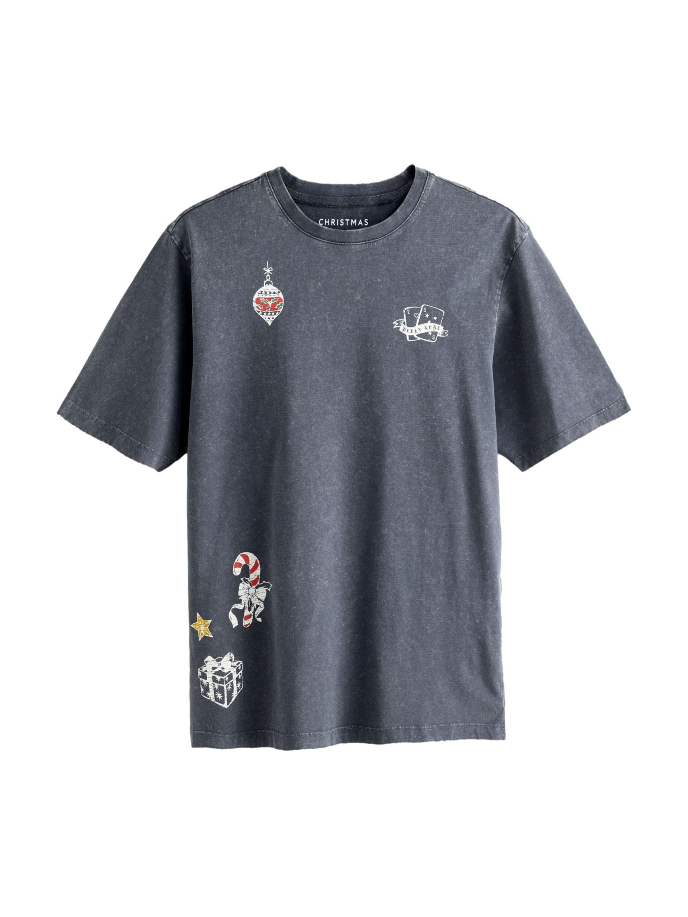 T-Shirt 'Weihnachten' Next en gris : devant